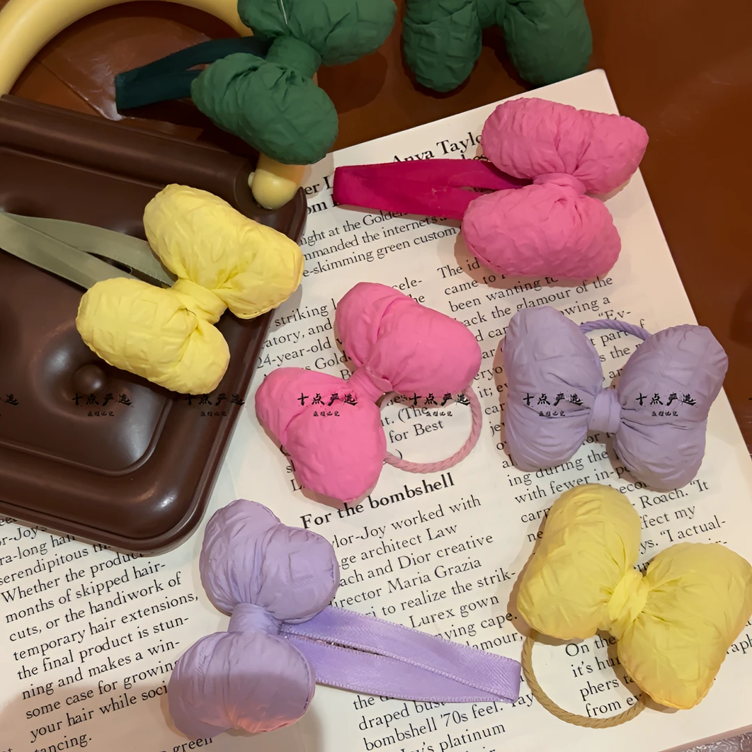 马卡龙胖胖蝴蝶结BB夹发绳发夹发卡发饰新款女盘发器甜美可爱