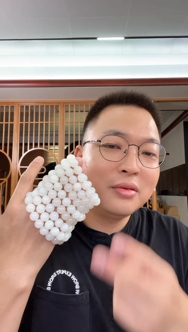 未镶嵌手串和田玉卡12青海野牛沟白玉圆珠 多样性发一