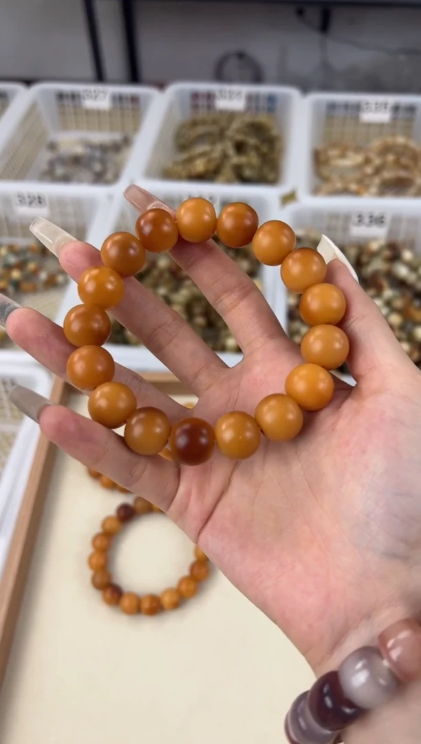 手串菩提根/象牙果卡14手工干磨苹果珠338