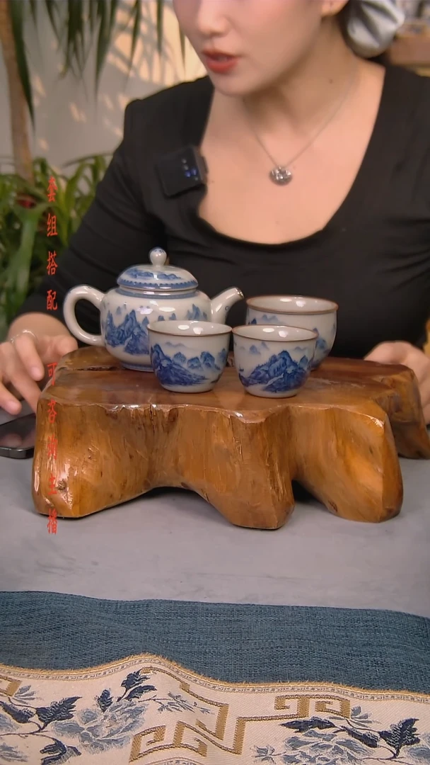 简装家用款4件套 老陶泥开片纹陶瓷茶具