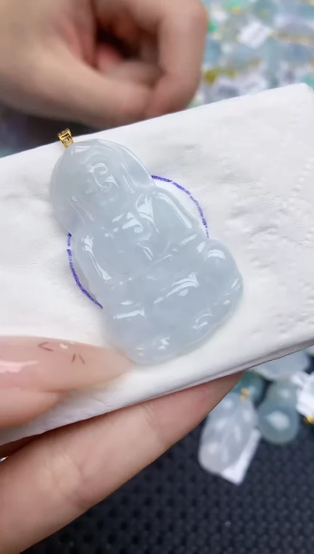 翡翠18K金镶嵌颈饰387    天然翡翠A货