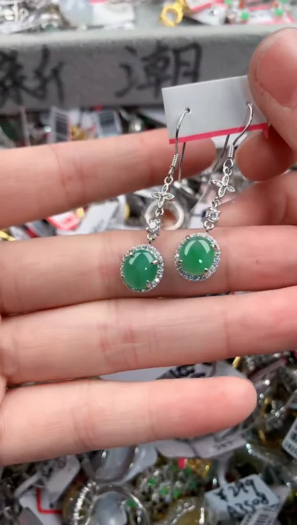 银S925镶嵌戒指翡翠131313---6