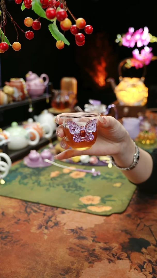 【闪购商品】紫色蝴蝶品茗杯60cc@@@@@@