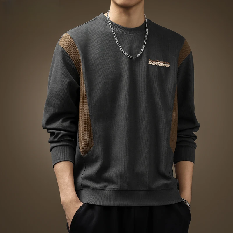 U&PURA高端美式复古撞色拼接卫衣男380g重磅宽松潮牌美式高端潮流