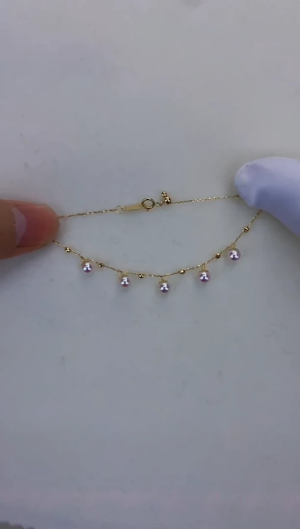 18K金镶嵌GD海水珍珠 GD078 手链 4.5-5