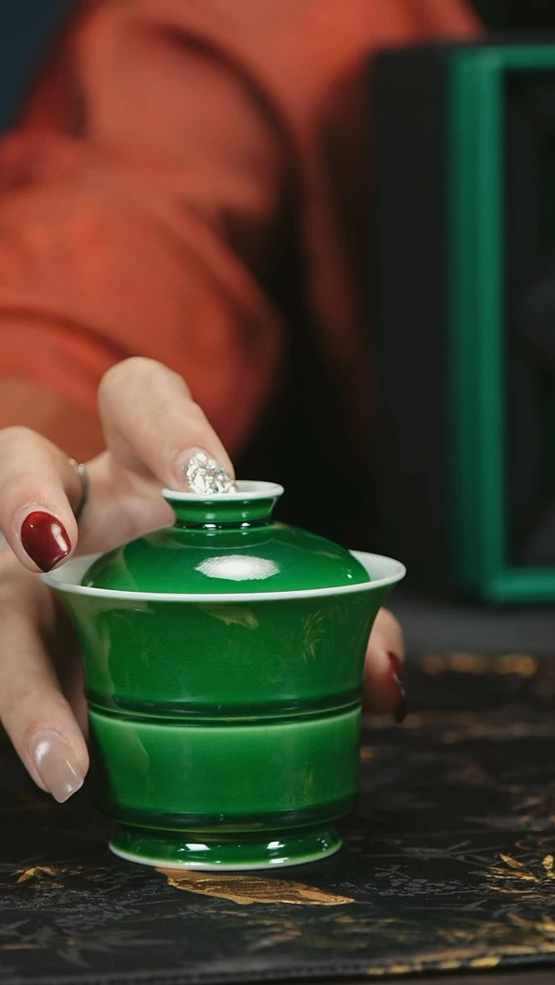 【闪购商品】瓷唐里郎窑绿竹节杯套