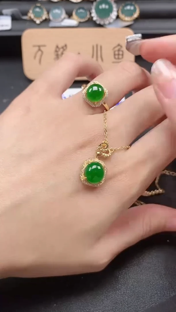 翡翠戒指银S925镶嵌51511