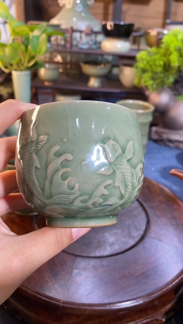 【闪购商品】900032 手工干刻 主人杯 鱼1只