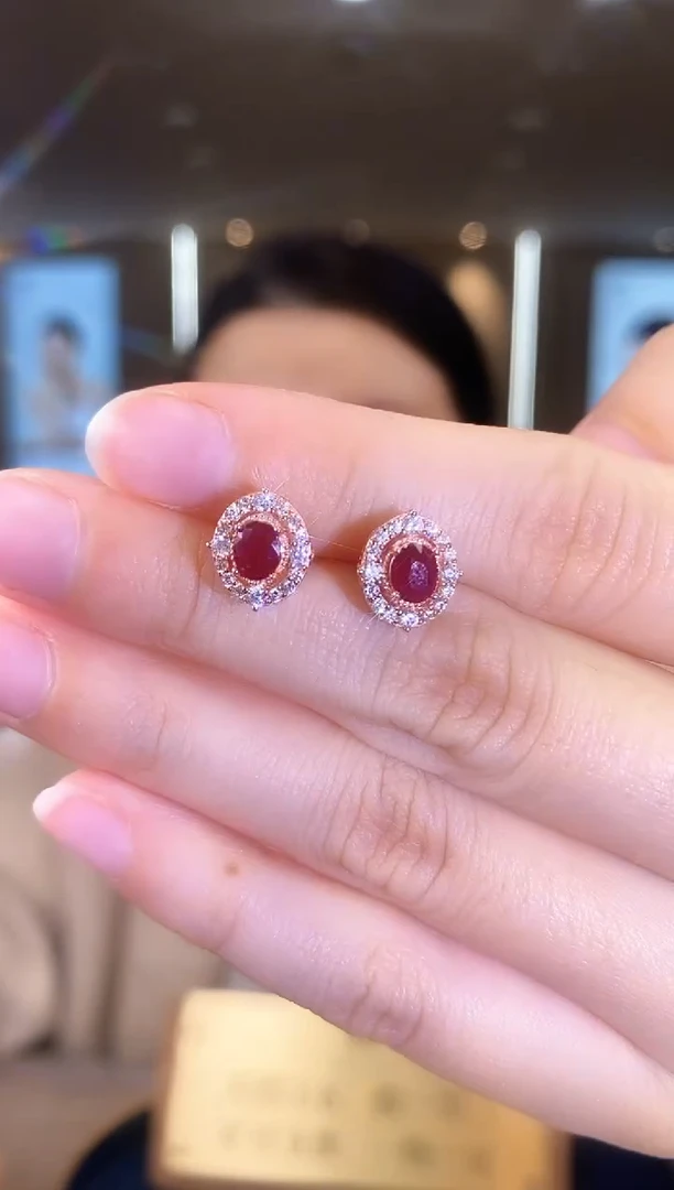 【闪购商品】红宝石耳饰银S925镶嵌09