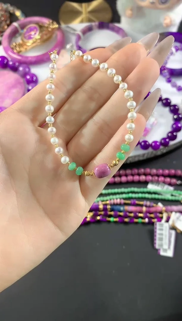 18K金镶嵌苏纪石（舒俱来）.手链