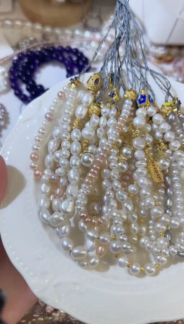 未镶嵌手机挂件淡水珍珠发其一  A10