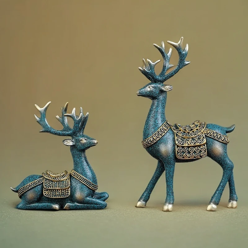 创意麋鹿玄关高级新房摆设高档高端客厅客厅电视柜摆件轻奢装饰品