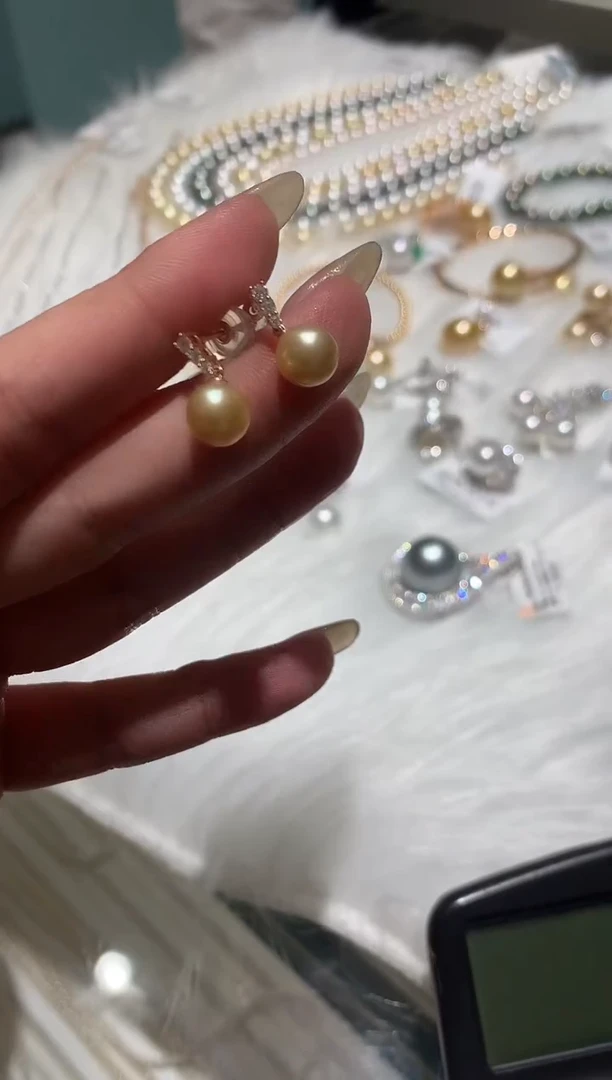 18K金镶嵌耳饰海水珍珠A237|2980