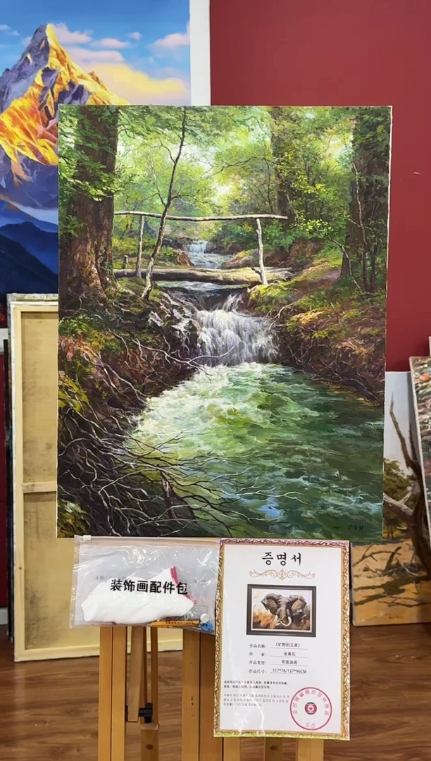 油画【原创·保真·带证书】朝鲜画家纯手绘油画--顺丰包邮--