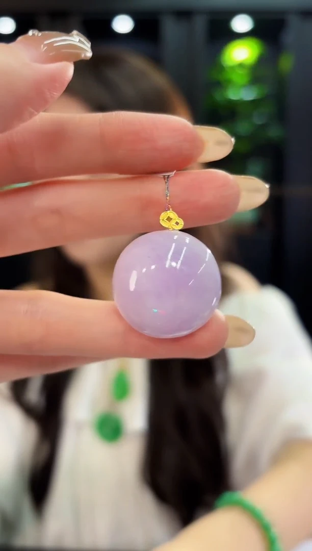 翡翠18K金镶嵌颈饰  缅料A货/支持复检/一件