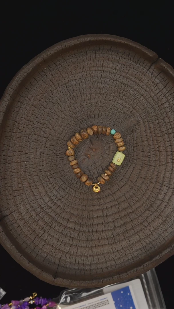 【闪购商品】绿松石手串18K金镶嵌手串