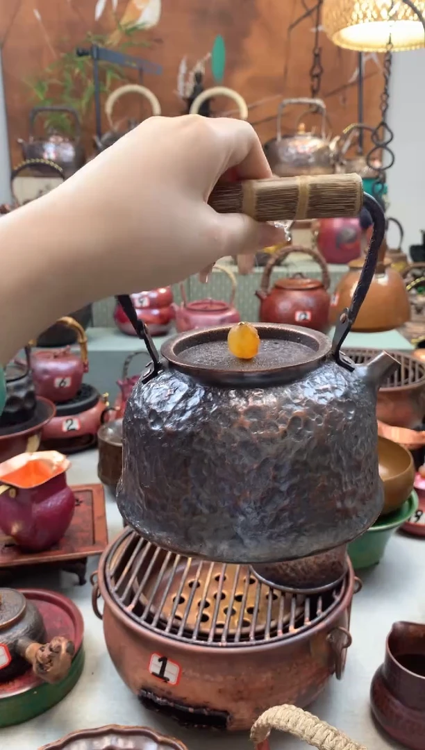 铭**品竹节大号石头纹提梁壶