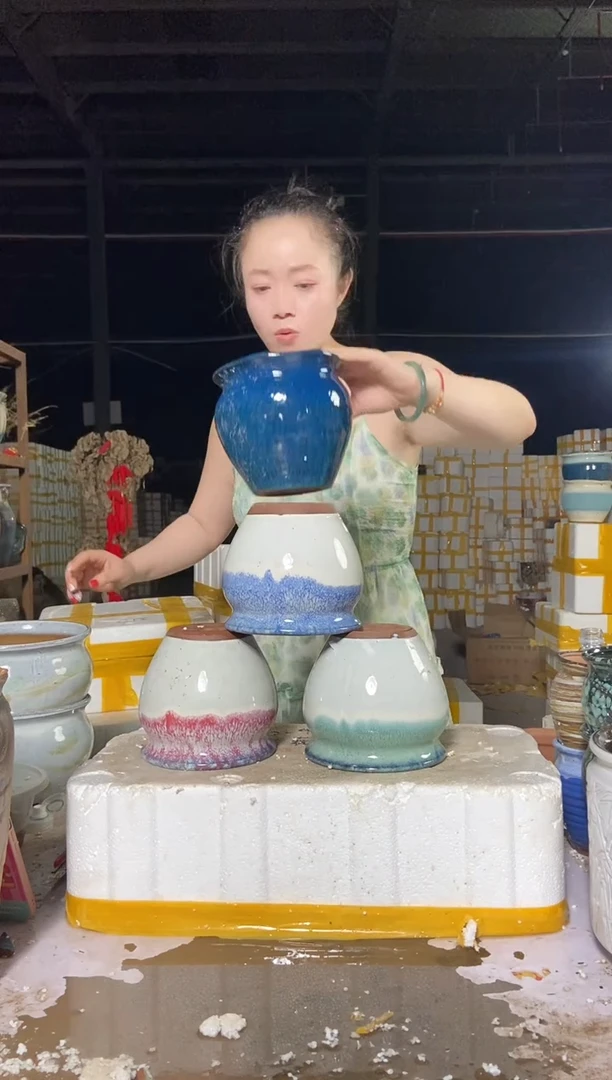 宜兴粗陶花盆盆盆14*13