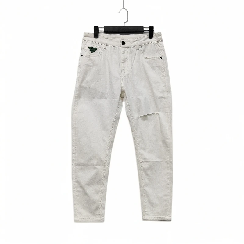 春季微弹牛仔裤复古简约男士韩版修身小直筒九分裤3155