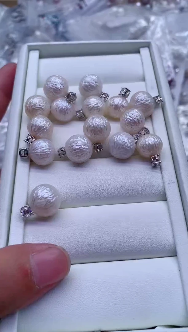 淡水珍珠银S925镶嵌吊坠(不含链)多样性发其一，非无暇