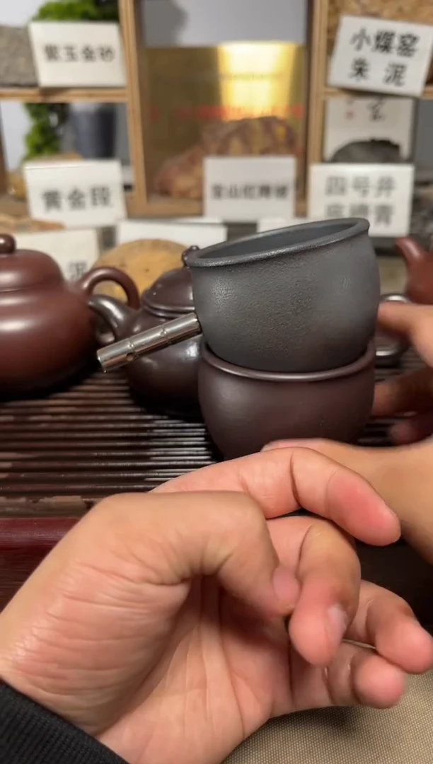 茶壶紫砂柴烧石红杯