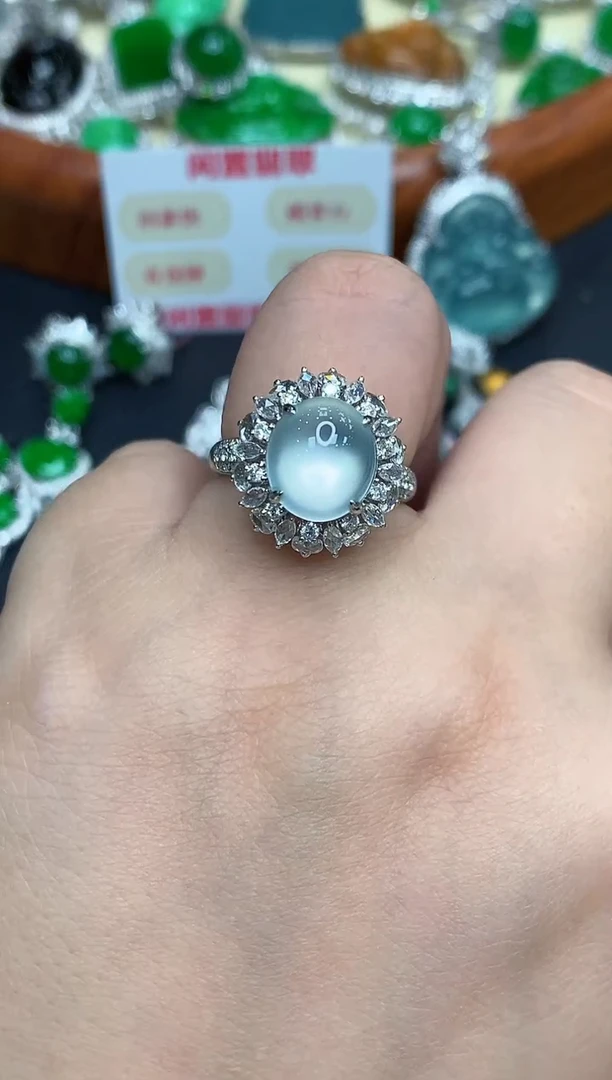 18K金镶嵌戒指翡翠558-中国好珍宝