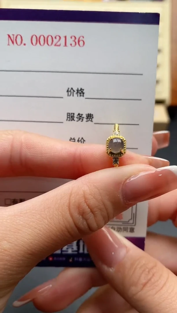 银S925镶嵌戒指翡翠444444+10