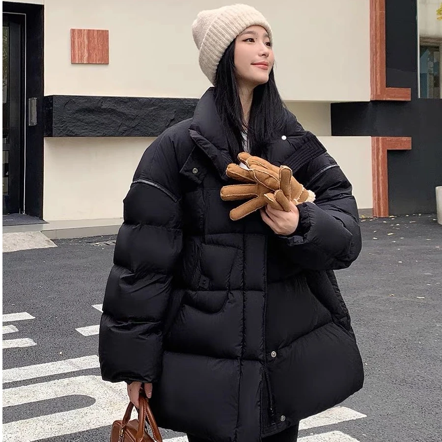 【喜家】-冬季2025新款泡芙中长款羽绒服F812