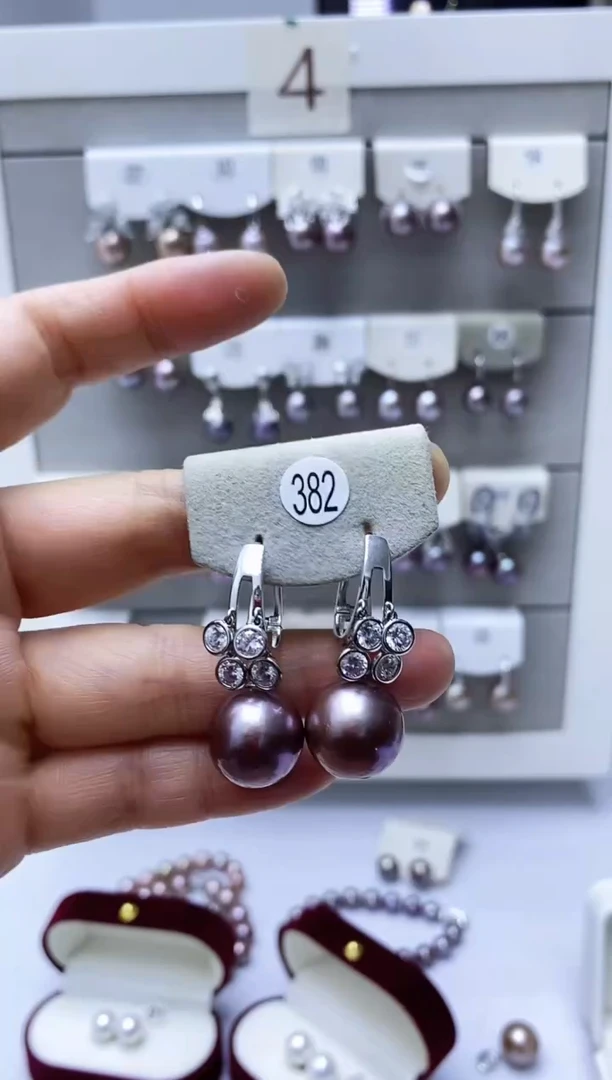 【闪购商品】淡水珍珠耳饰银S925镶嵌382