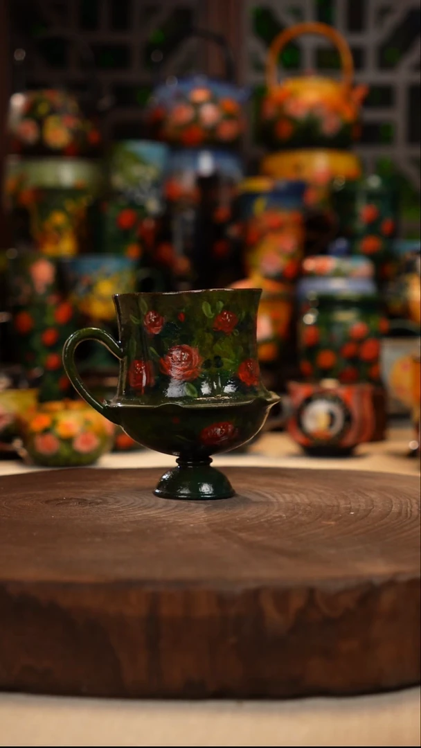 紫砂油画手绘釉下彩