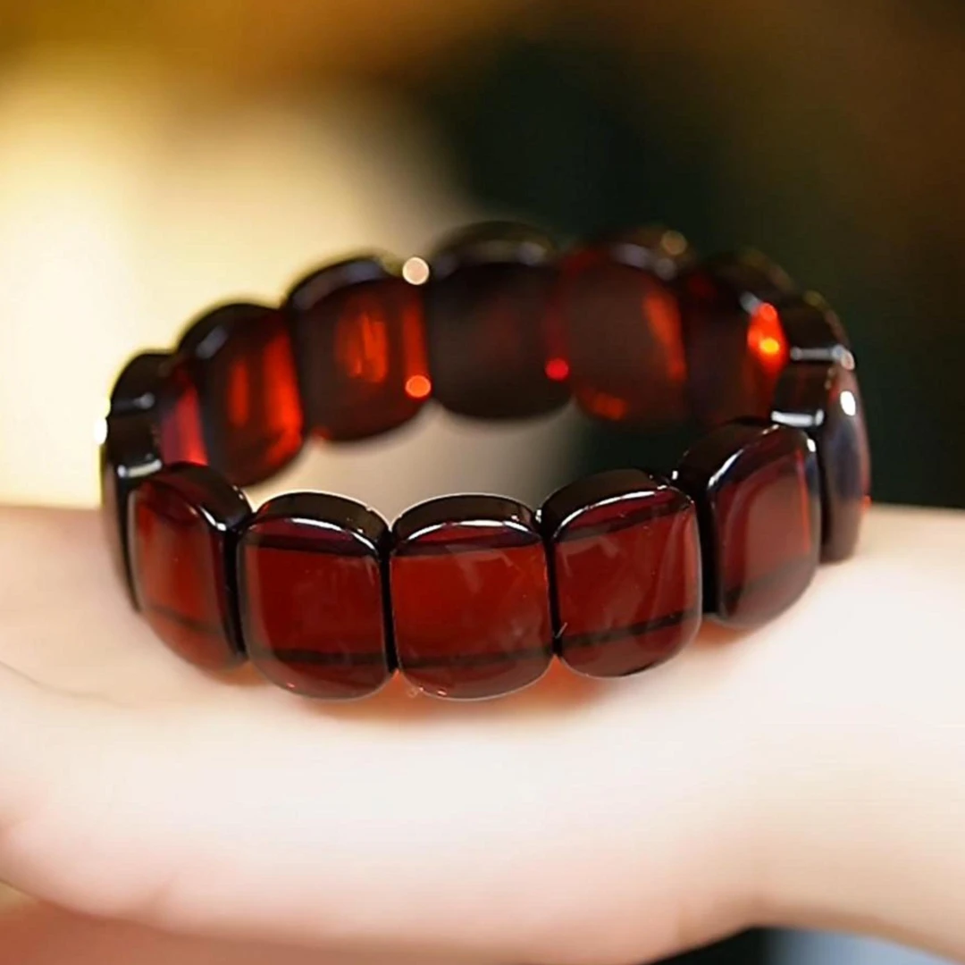 美创珠宝天然原矿琥珀平安无事牌手牌手串