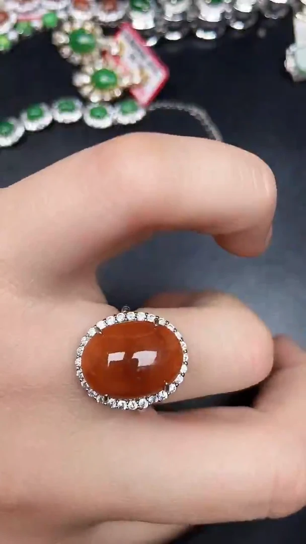 银S925镶嵌戒指翡翠2900