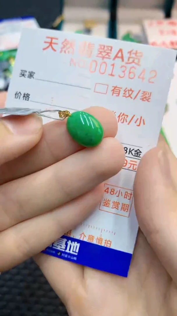 翡翠18K金镶嵌颈饰             1