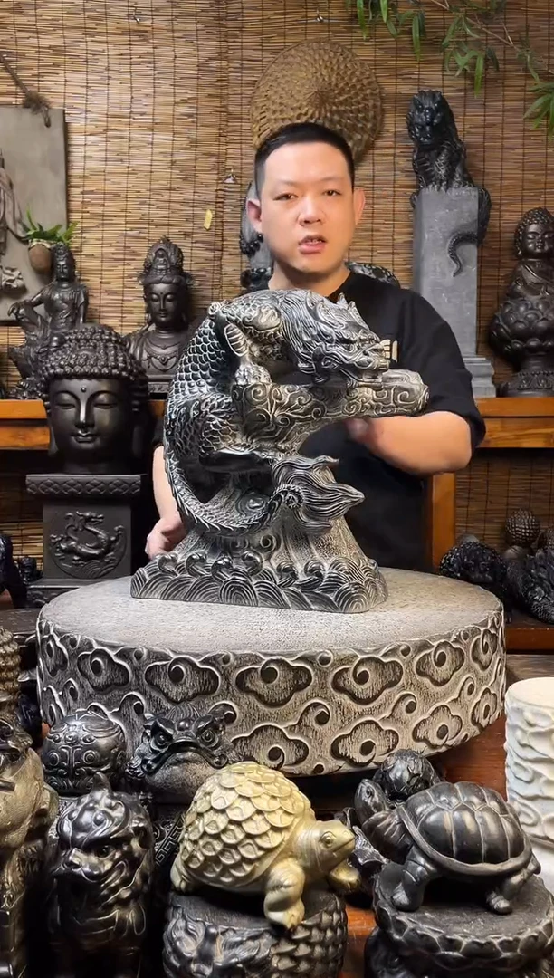 石材假山吸水兽40天然青石雕刻