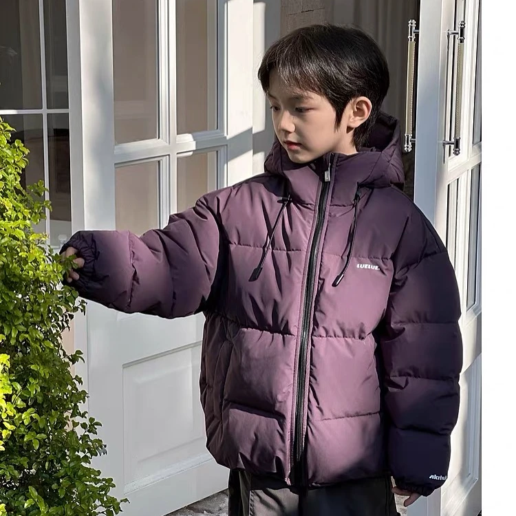 现货48H新款男童小中大童棉服短款保暖加厚冬季棉袄韩版连帽外套