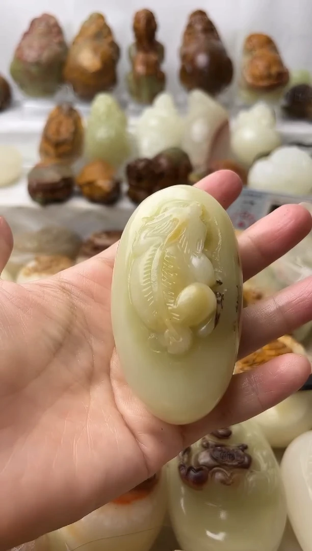 石材天然方解石棉纹正常介意勿拍不退换貔貅