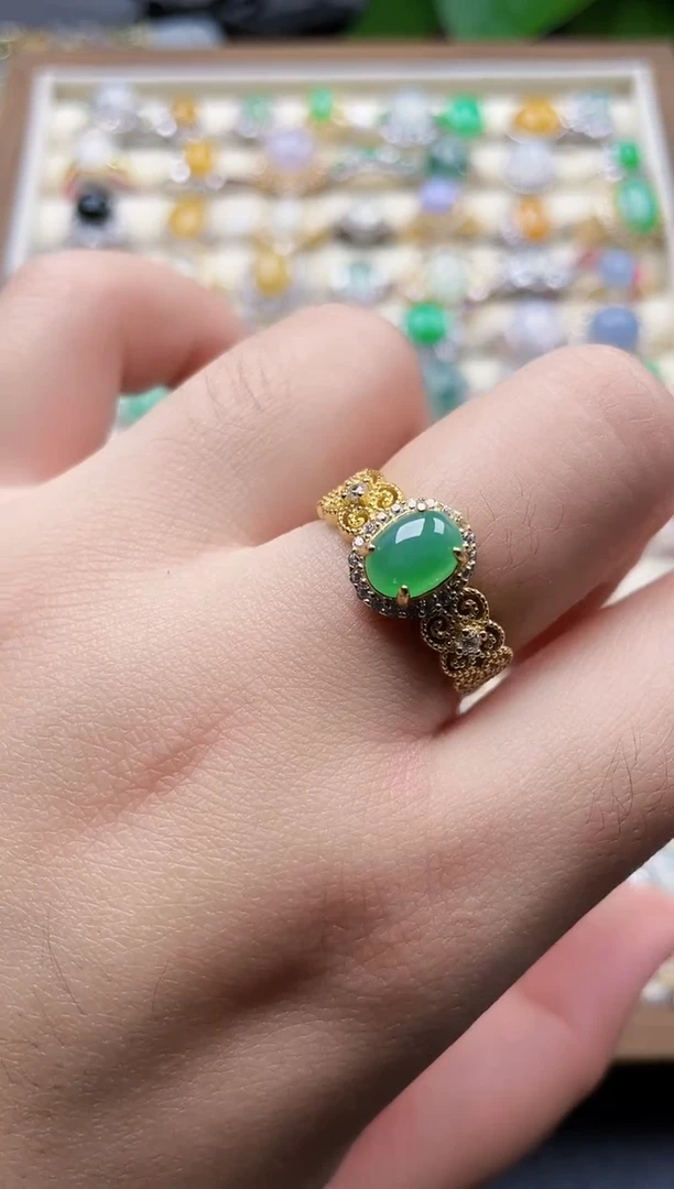 银S925镶嵌戒指翡翠42