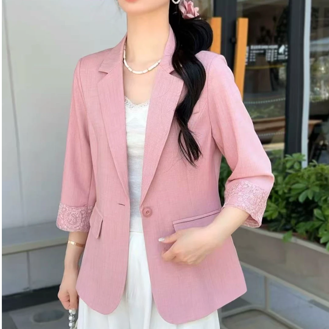 靓衣坊  春夏 薄款蕾丝小西服 气质显瘦款