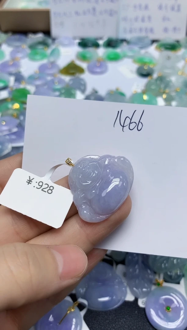 翡翠18K金镶嵌颈饰天然缅甸翡翠A货