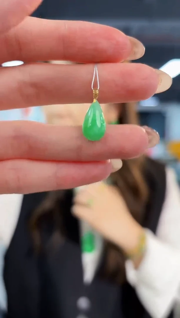 【闪购商品】翡翠颈饰18K金镶嵌缅料A货/支持复检/一件