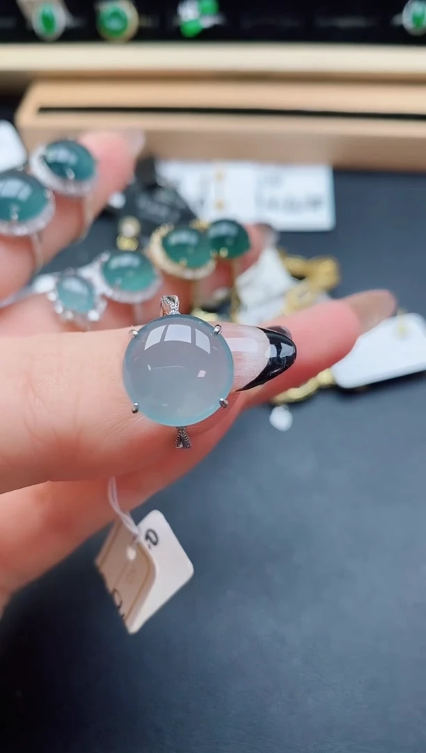 银S925镶嵌戒指翡翠508