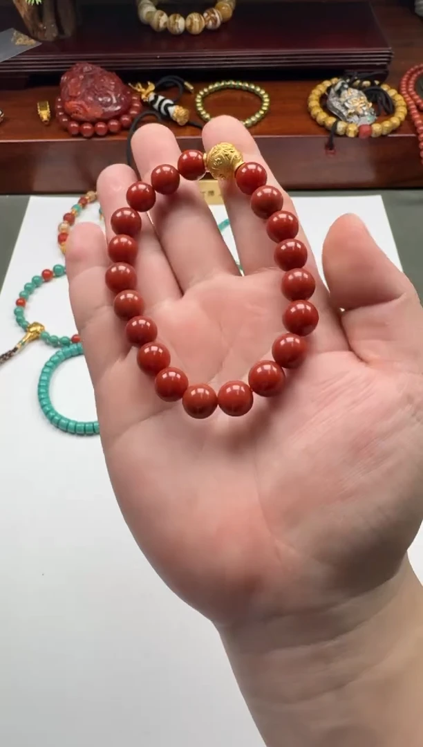 【闪购商品】南红玛瑙手串手串18K金镶嵌手串手串