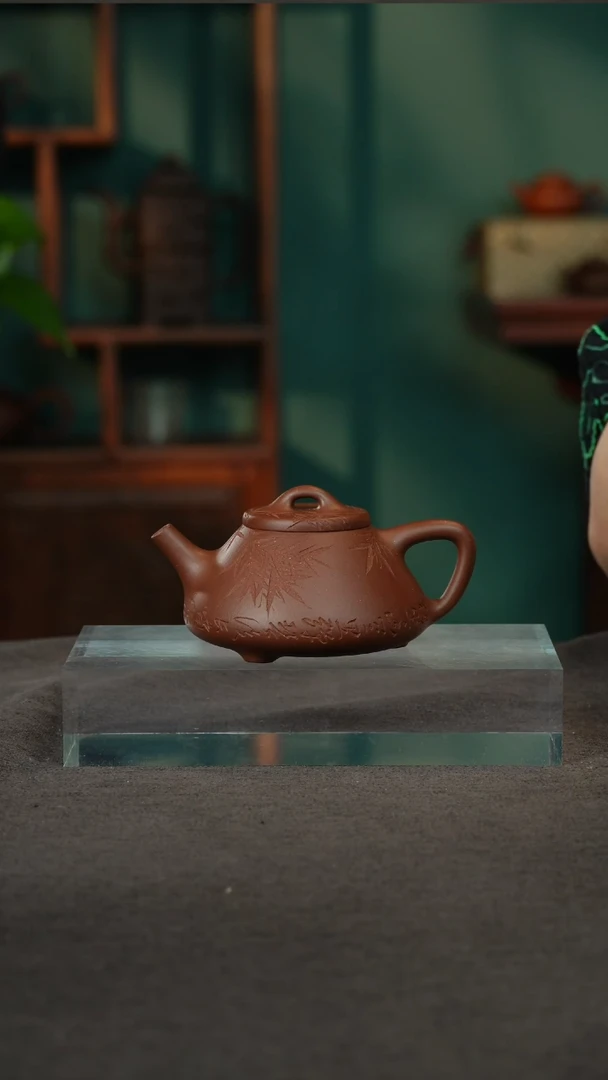 【闪购商品】紫砂茶壶11刻绘子冶石瓢