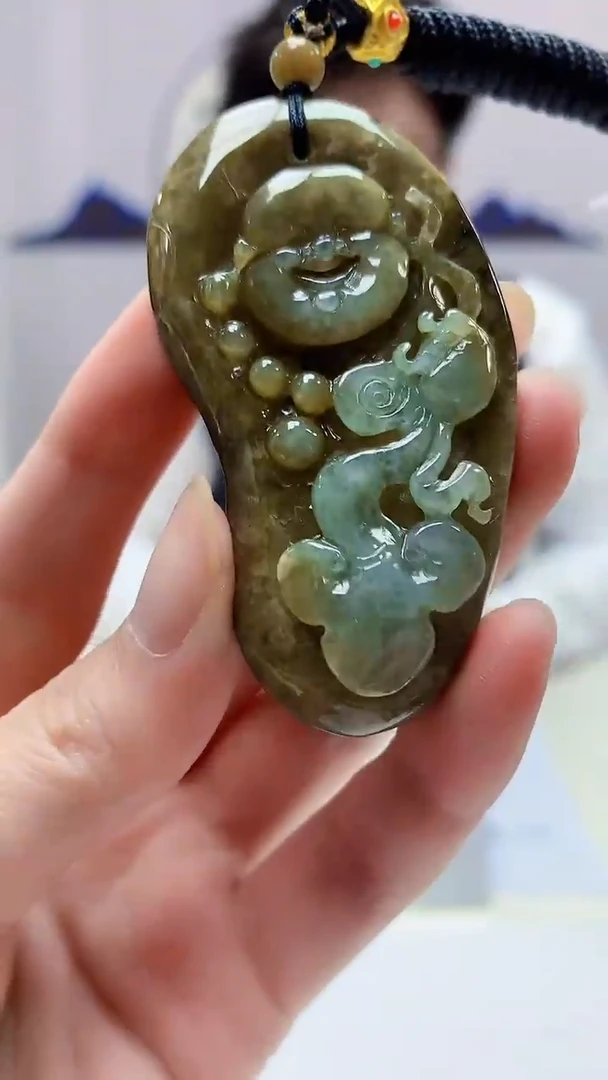 【闪购商品】定制翡翠未镶嵌4688zm-毛货挂件73