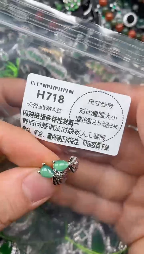 颈饰未镶嵌翡翠H718耳扣