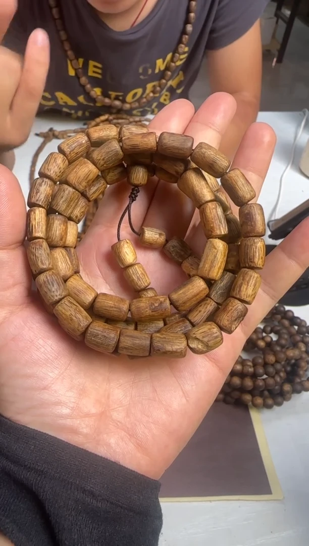 手串沉香金丝油窖藏款天然绿奇楠汝湖桶珠长串多样性发1