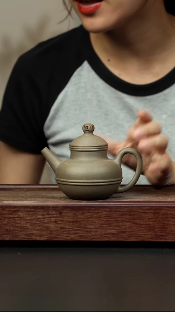 紫砂茶壶百年岩中泥 青色玉带