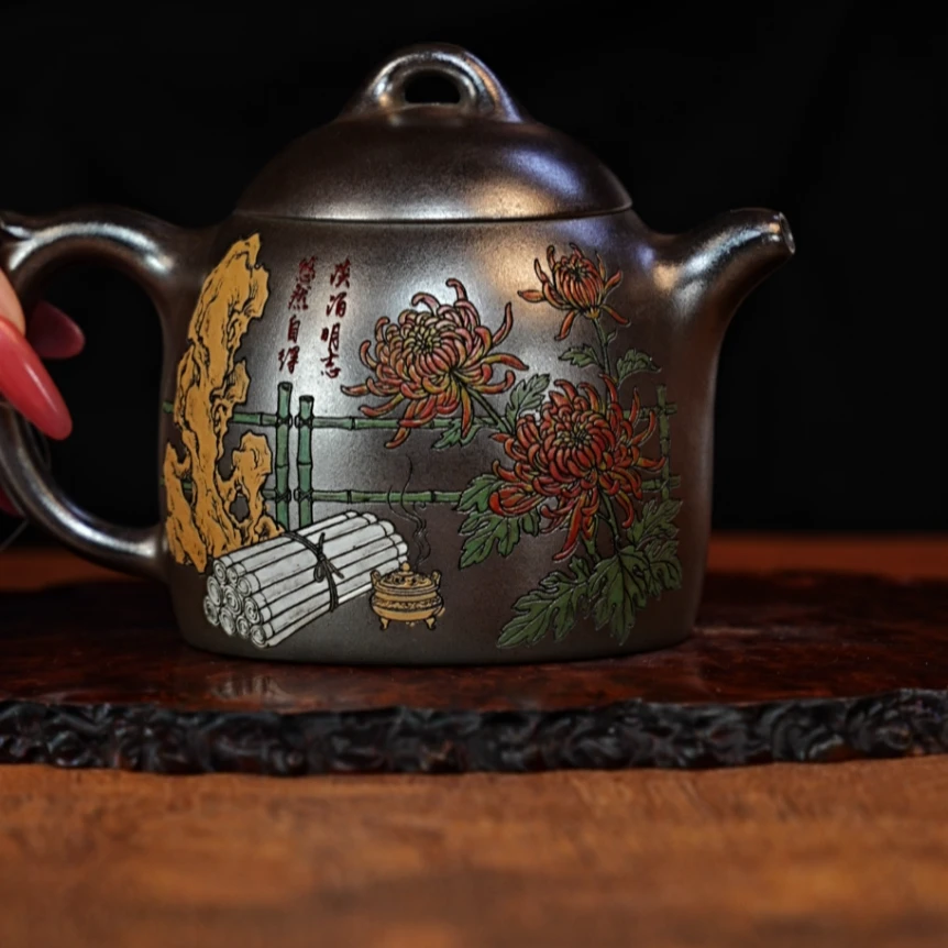 宜兴紫砂 秦权 琉璃金砂