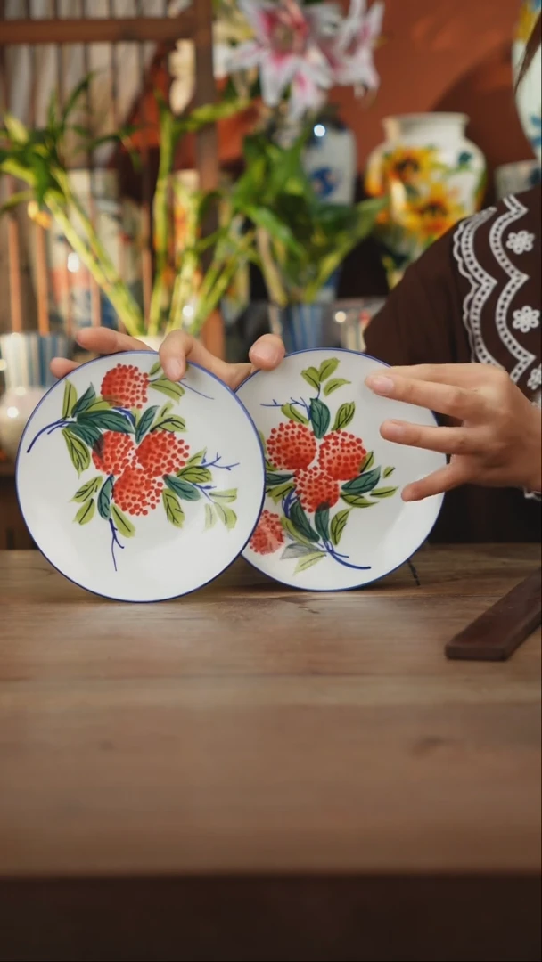 瓷片景德镇设计师釉下手绘陶瓷餐具