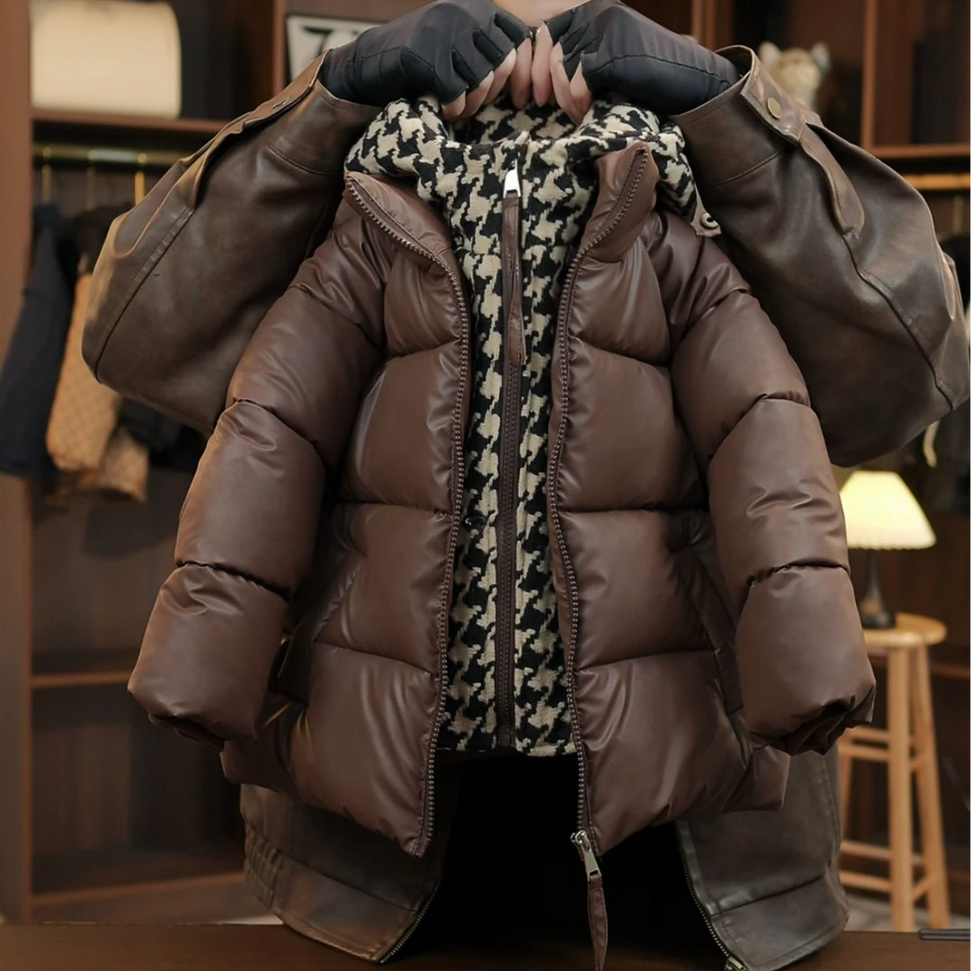 【Q Y专属 实体品质】2025年冬季连帽时尚宽松外套加厚连帽棉服